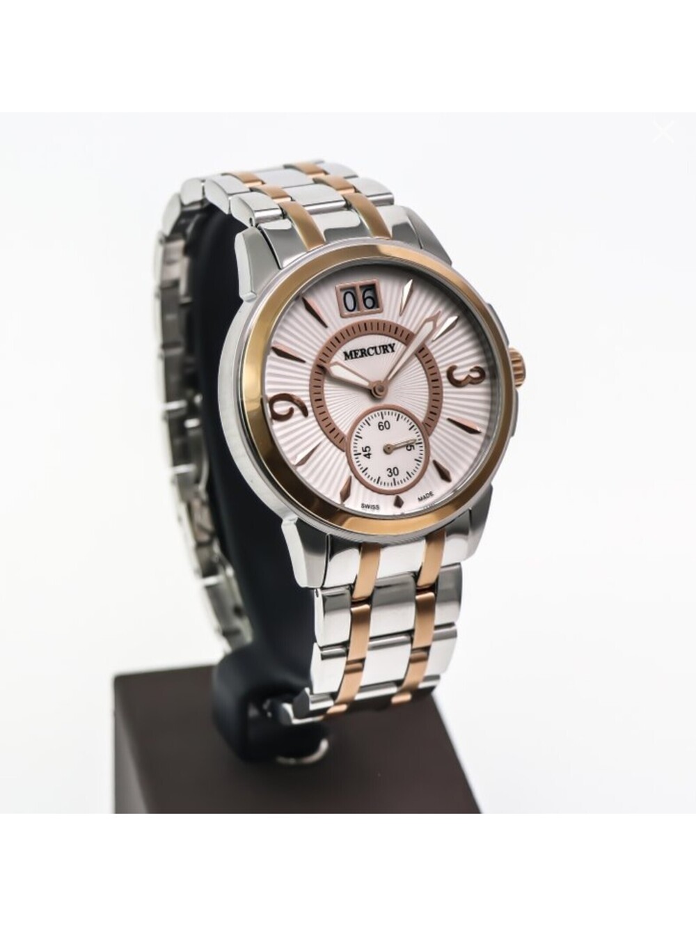 Mercury Swiss Mens Watch 44mm Stainless Steel Quartz 5ATM